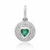 Diamond & Gemstone Bubble Bezel Heart Charm
