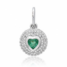 Diamond & Gemstone Bubble Bezel Heart Charm
