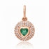 Diamond & Gemstone Bubble Bezel Heart Charm