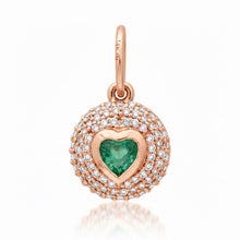 Diamond & Gemstone Bubble Bezel Heart Charm