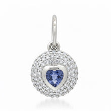 Diamond & Gemstone Bubble Bezel Heart Charm