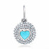 Diamond & Gemstone Bubble Bezel Heart Charm