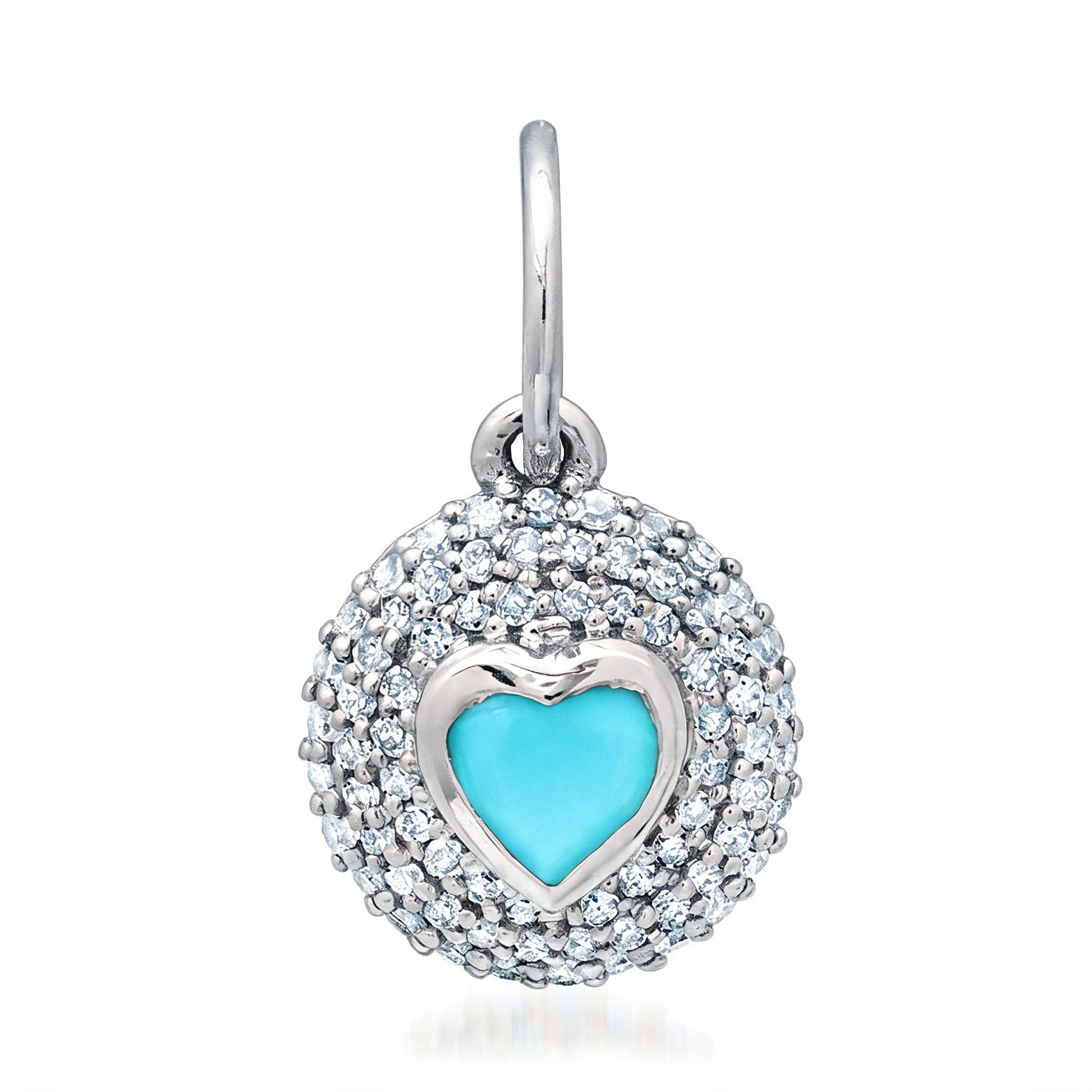 Diamond & Gemstone Bubble Bezel Heart Charm