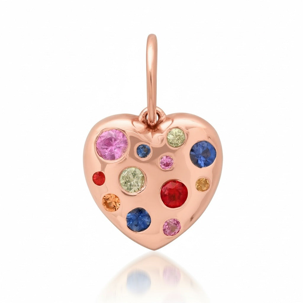Treasure Your Heart Scattered Gemstone Charm