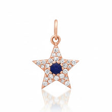 Small Diamond & Gemstone Star Charm