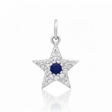 Small Diamond & Gemstone Star Charm