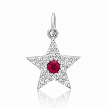 Small Diamond & Gemstone Star Charm