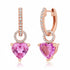 Pink Sapphire & Diamond Heart Earring Charms
