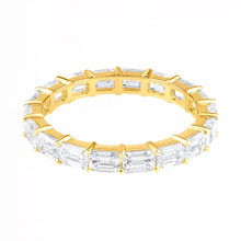 Skinny Emerald Cut Diamond Eternity Stacking Band Ring