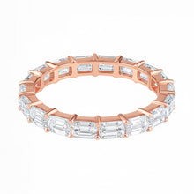 Skinny Emerald Cut Diamond Eternity Stacking Band Ring