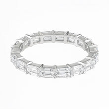 Skinny Emerald Cut Diamond Eternity Stacking Band Ring
