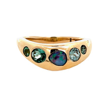 Multi Shape Opal & Blue Tourmaline Freeform Dome Ring