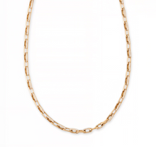 Long Pave Diamond Alternating Large Link Chain Necklace