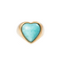 Turquoise or Amazonite Heart Satin Finish Signet Ring