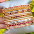 Hinged Oval Cuff Bracelet with Ombre Citrine & Red Garnet Squares