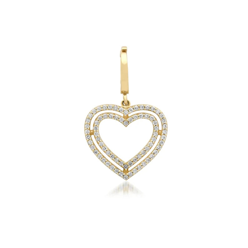  Diamond Outline Heart Charm