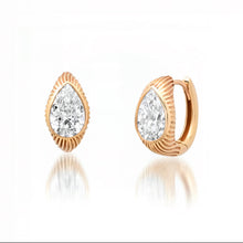 Ripple Diamond Pear Huggies