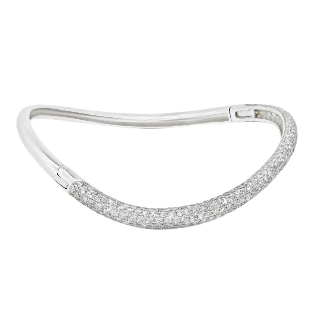 Wavy Diamond Pave Bangle