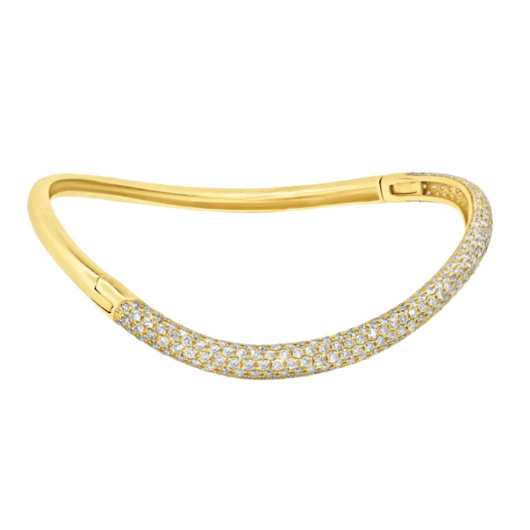 Wavy Diamond Pave Bangle