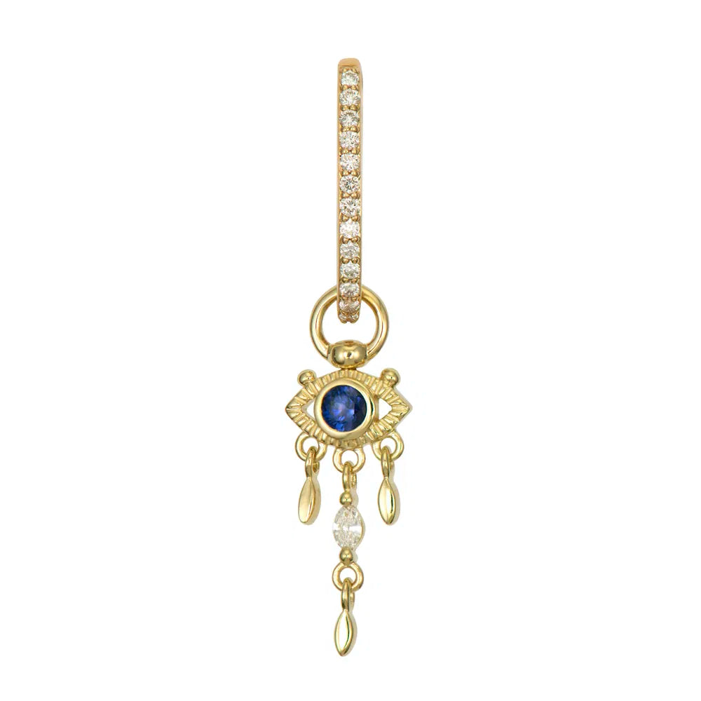 Open Evil Eye Sapphire Earring Charm