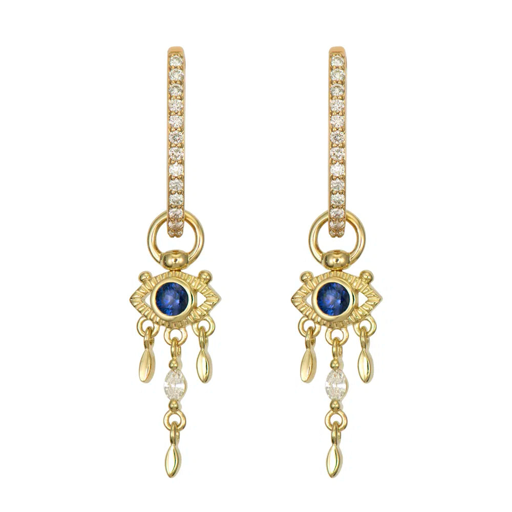Open Evil Eye Sapphire Earring Charm