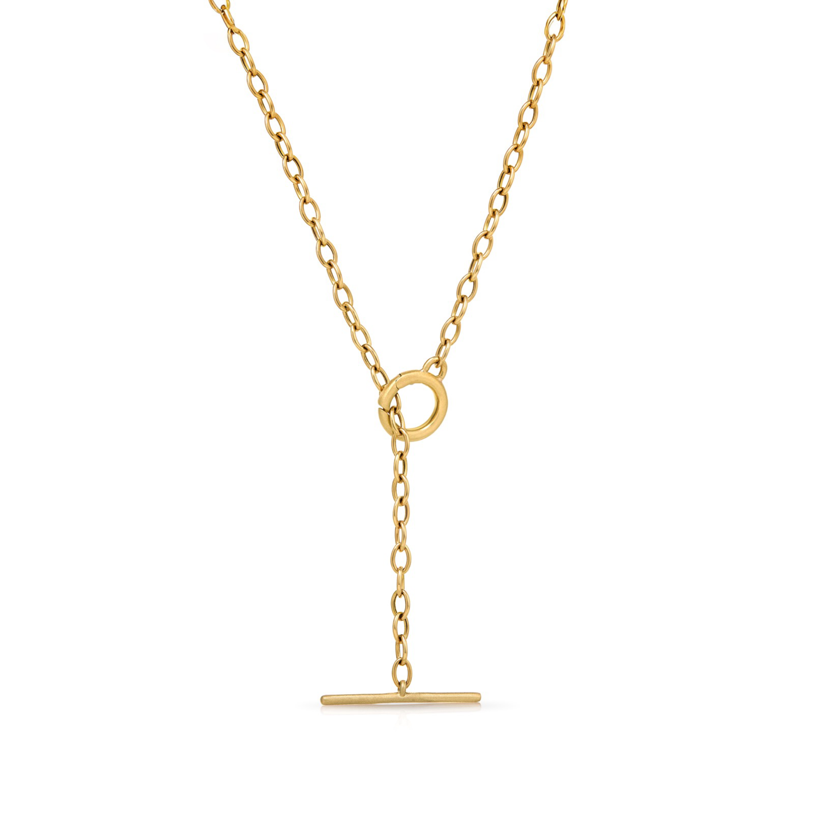 Toggle Charm Holder Lariat Chain Necklace