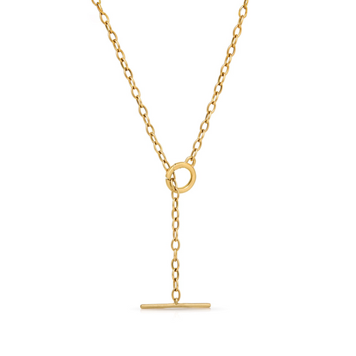 Toggle Charm Holder Lariat Chain Necklace