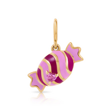 Enamel & Pink Sapphire Heart Candy Charm