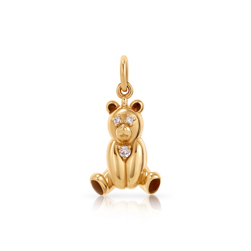 Enamel & Diamond Teddy Bear Charm