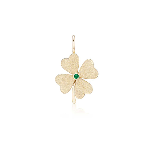 Lucky Diamond or Emerald Clover Charm