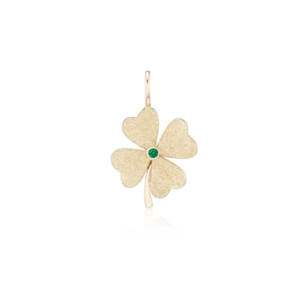 Lucky Diamond or Emerald Clover Charm