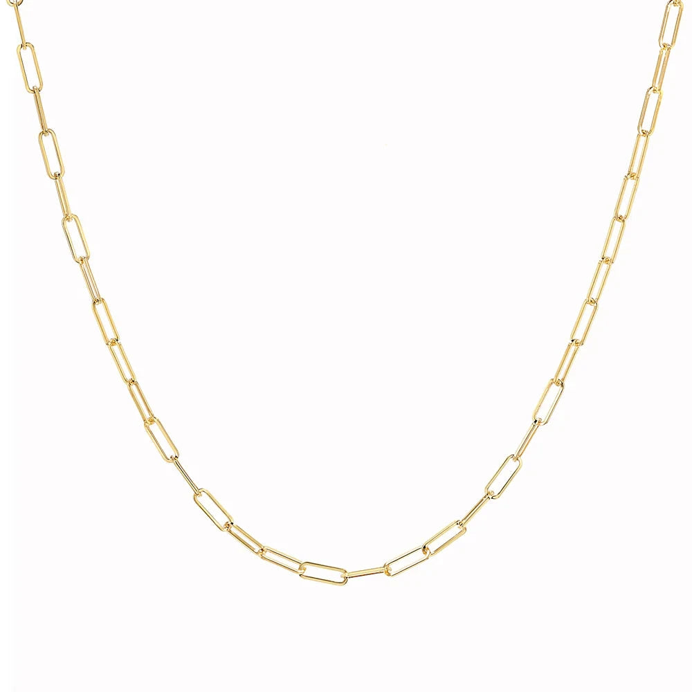 2.1mm Small Paperclip Chain Necklace