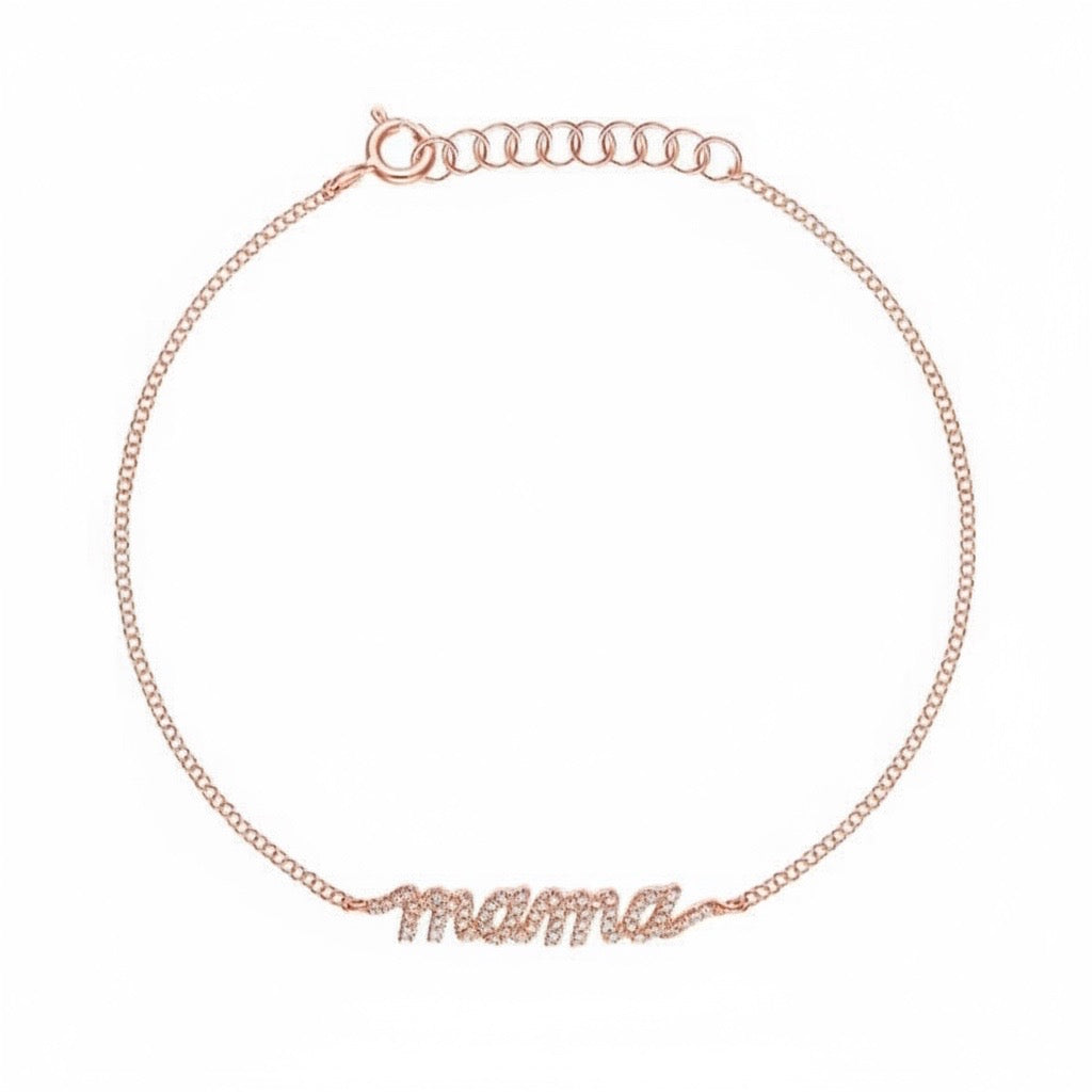Diamond Cursive Mama Bracelet