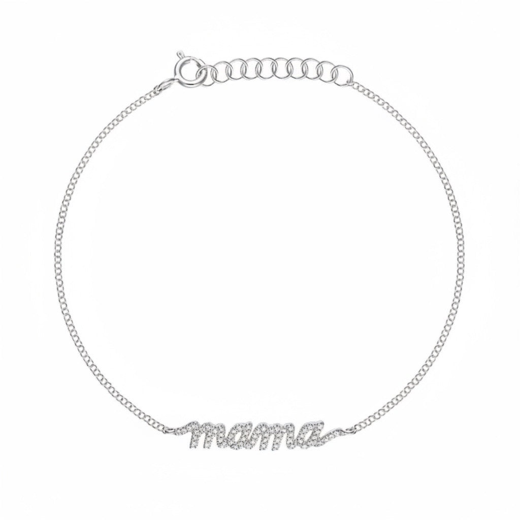 Diamond Cursive Mama Bracelet