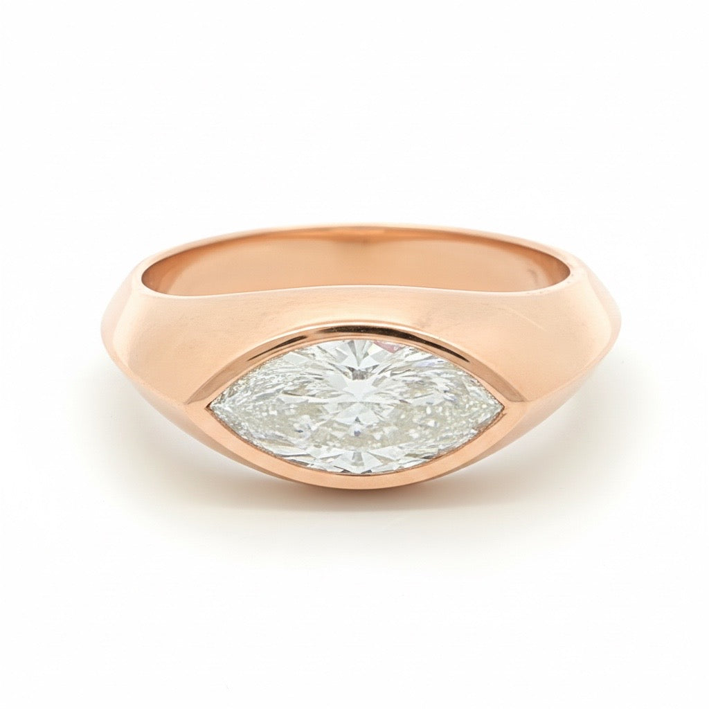 Lab Grown or Natural Marquise Shaped Diamond Ring