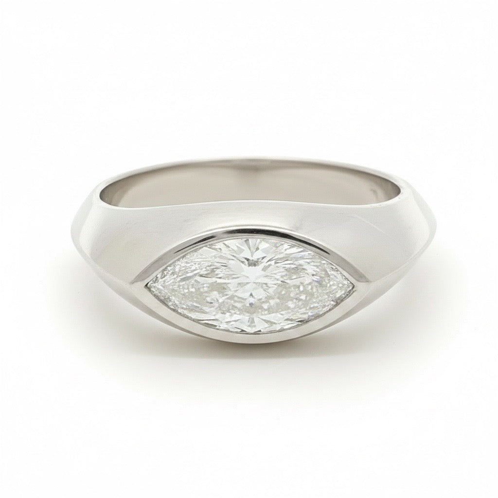 Lab Grown or Natural Marquise Shaped Diamond Ring