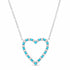 Diamond and Turquoise Open Heart Pendant Necklace