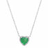Gemstone Heart with Diamond Halo on Thin Cable Chain Necklace