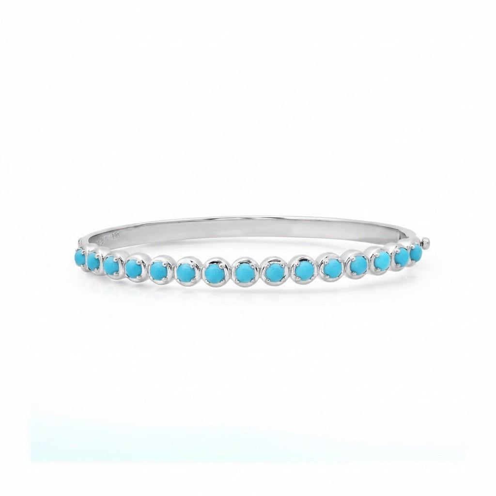 Gemstone or Diamond Cloud Bangle Bracelet