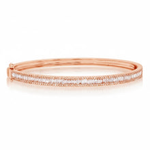 Pave Edge Diamond Baguette Bangle Bracelet