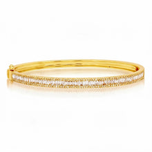 Pave Edge Diamond Baguette Bangle Bracelet