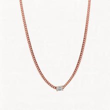 Cuban Link Lady Necklace with Emerald Cut Diamond
