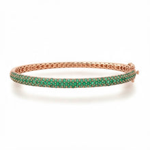 Self Love Emerald Pave Bangle Bracelet with Heart Detailing
