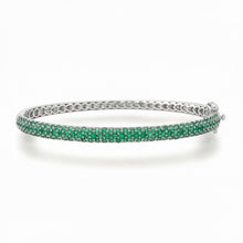 Self Love Emerald Pave Bangle Bracelet with Heart Detailing