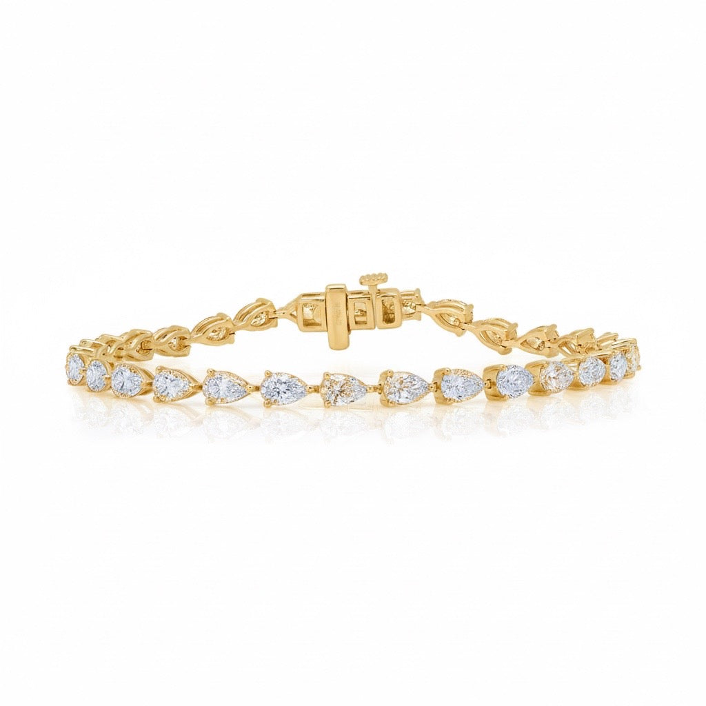 Segmented Pear Shaped Diamond Eternity Bracelet