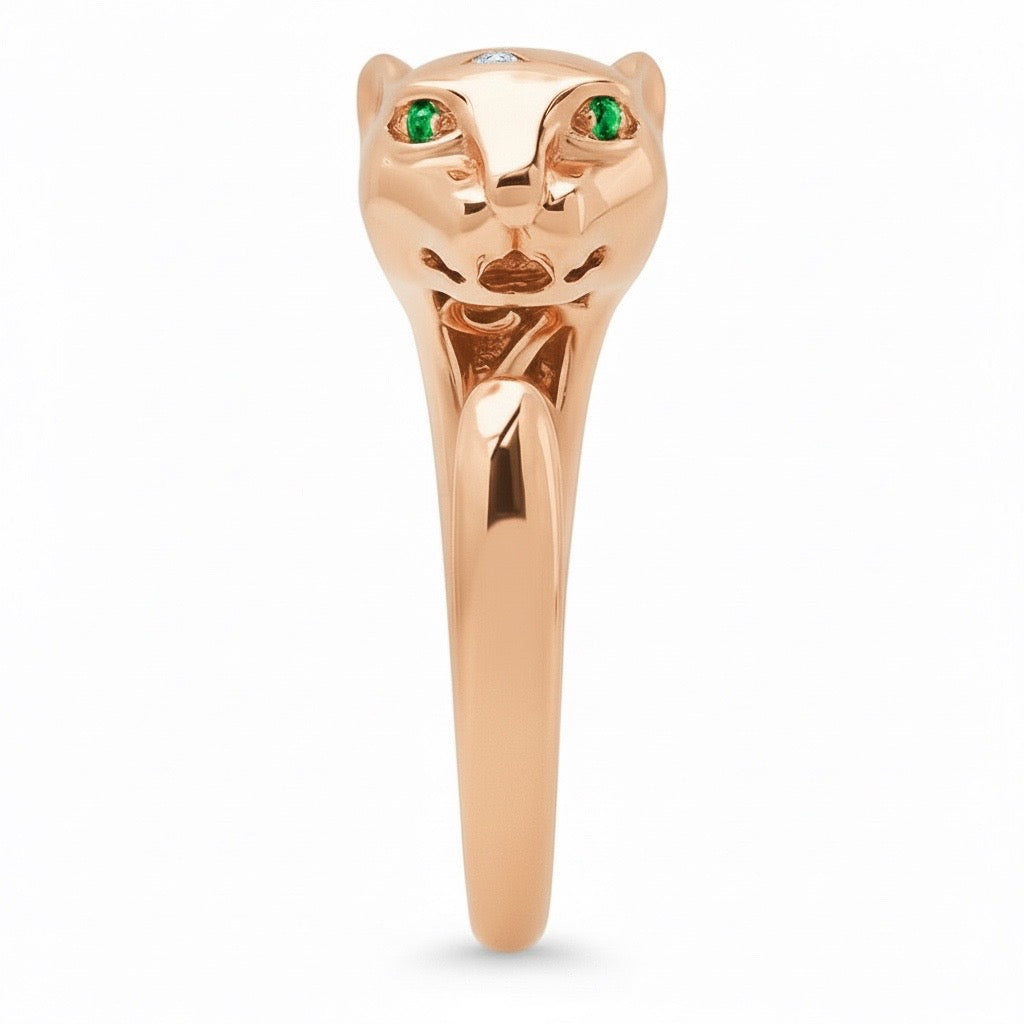Scattered Diamond Panther Ring