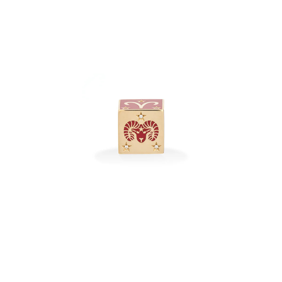 Ceramic & Diamond Zodiac Block Big Bead