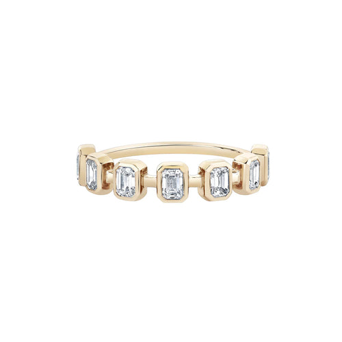 Bezel Set Emerald Cut Diamond Stacking Ring