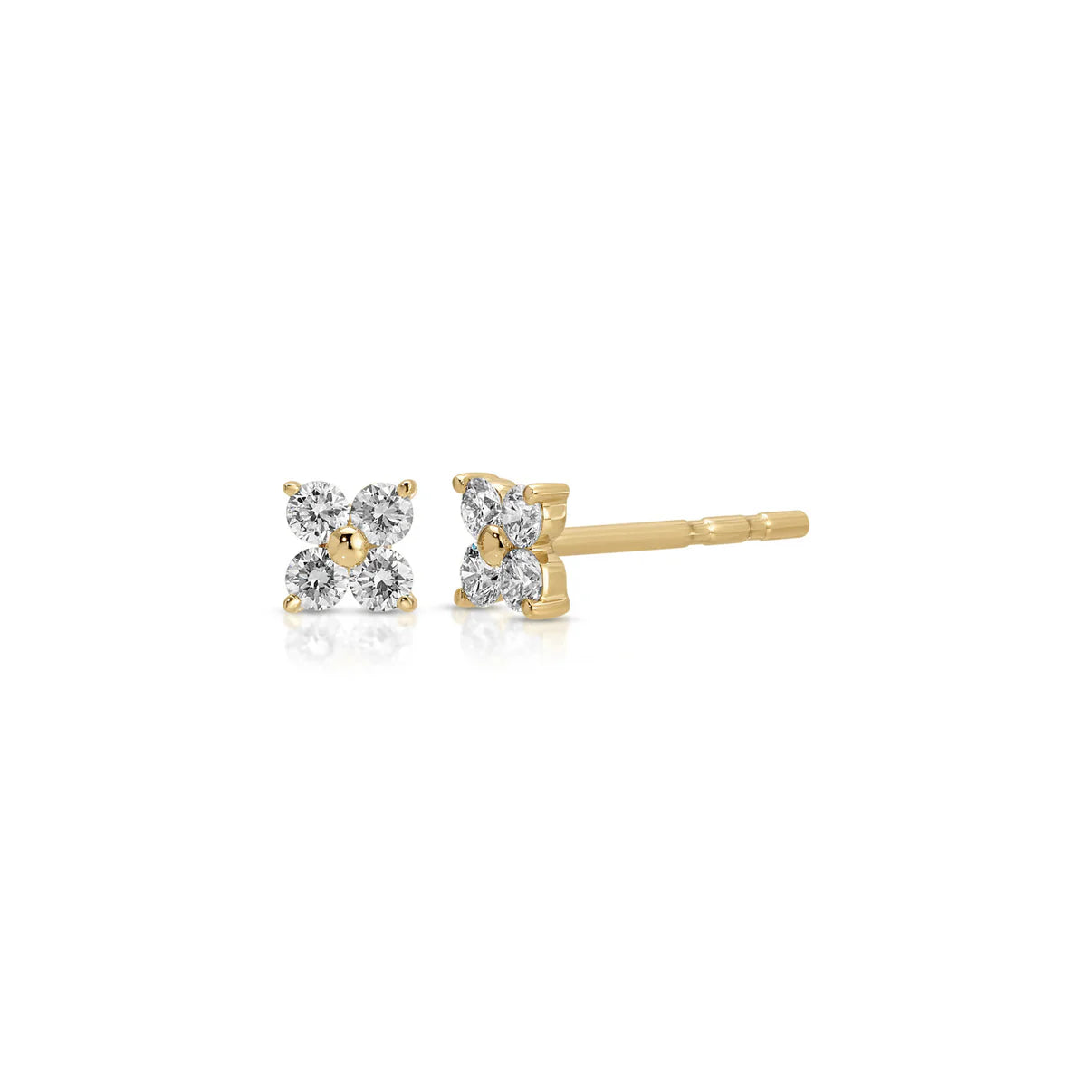 Diamond Fleur Stud Earrings