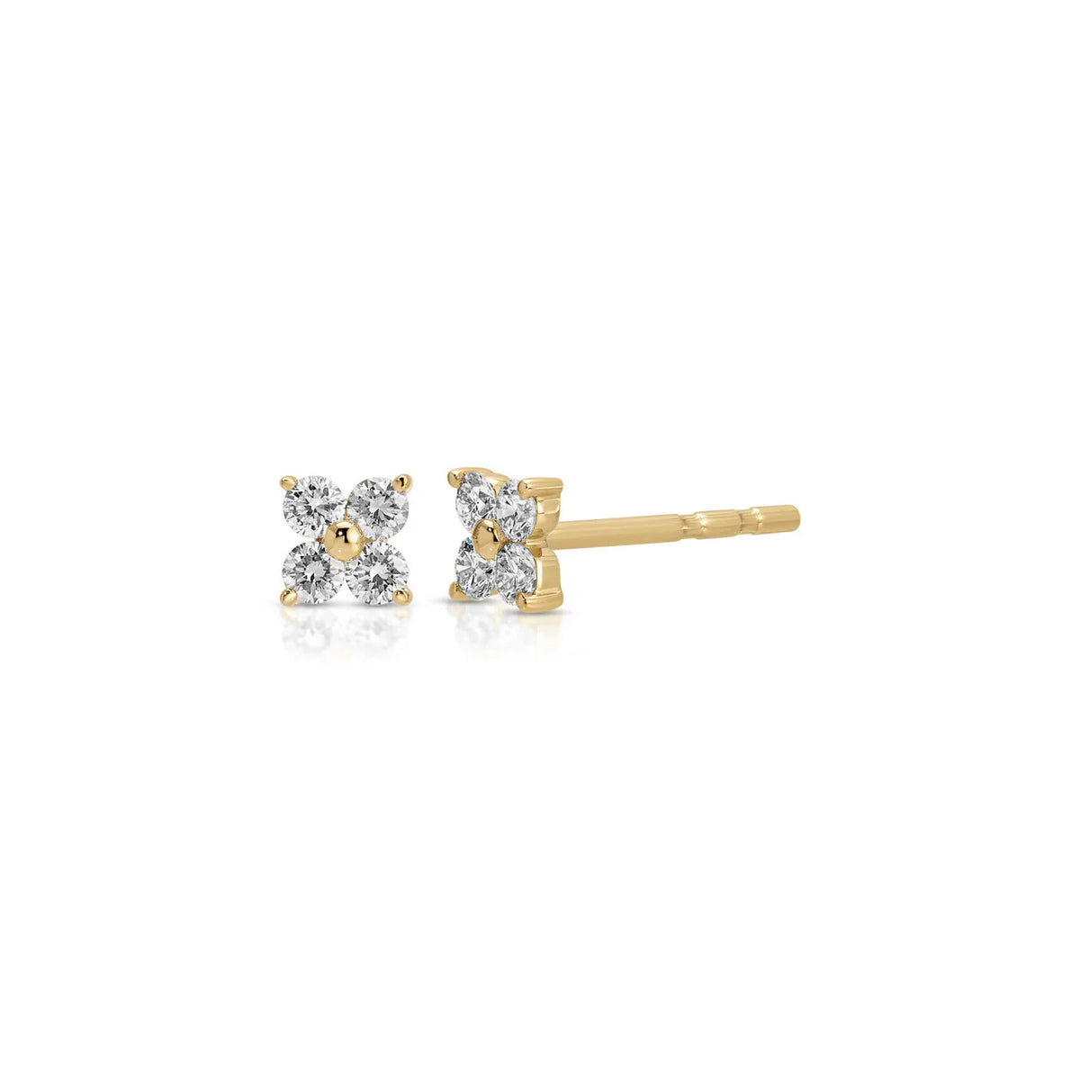 Diamond Fleur Stud Earrings